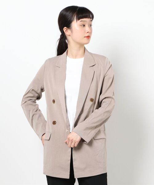 Bab(バブ)の「【WEB限定】ダブルブレストジャケット(テーラードジャケット・レディース・ブルー/モカ/ベージュ・38)」の2枚目の写真