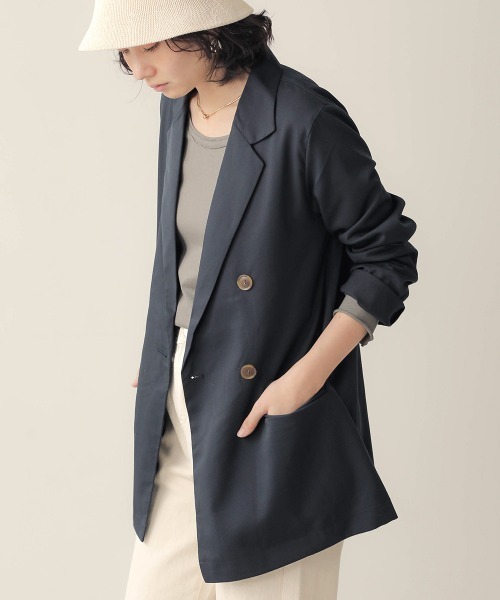 Bab(バブ)の「【WEB限定】ダブルブレストジャケット(テーラードジャケット・レディース・ブルー/モカ/ベージュ・38)」の3枚目の写真