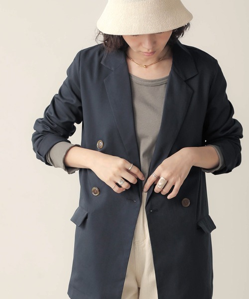 Bab(バブ)の「【WEB限定】ダブルブレストジャケット(テーラードジャケット・レディース・ブルー/モカ/ベージュ・38)」の5枚目の写真
