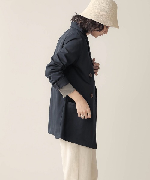 Bab(バブ)の「【WEB限定】ダブルブレストジャケット(テーラードジャケット・レディース・ブルー/モカ/ベージュ・38)」の7枚目の写真