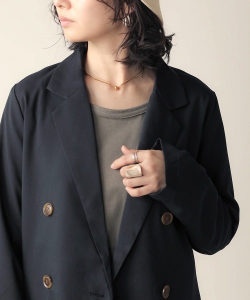 Bab(バブ)の「【WEB限定】ダブルブレストジャケット(テーラードジャケット・レディース・ブルー/モカ/ベージュ・38)」の13枚目の写真