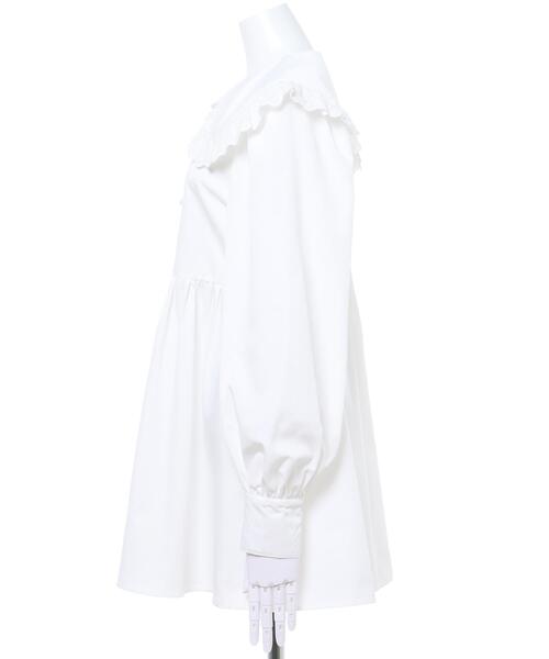 Allamanda（アラマンダ）の「ビックカラーレースチュニックブラウス（シャツ/ブラウス・レディース・ブラック/オフホワイト/ピンクベージュ・M）」の4枚目の写真