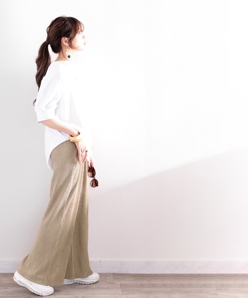 classicalelf(クラシカルエルフ)の「さらり。クリンクルプリーツパンツ(その他パンツ・レディース・ブラック/グレー系その他/グレイッシュベージュ・MEDIUM/LARGE/X-LARGE)」の6枚目の写真