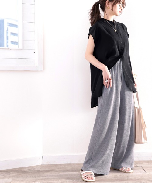 classicalelf(クラシカルエルフ)の「さらり。クリンクルプリーツパンツ(その他パンツ・レディース・ブラック/グレー系その他/グレイッシュベージュ・MEDIUM/LARGE/X-LARGE)」の16枚目の写真