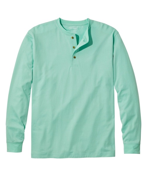 L.L.Bean（エルエルビーン）の「ケアフリー・アンシュリンカブル・ティ、長袖　ヘンリー ジャパン・フィット（Tシャツ/カットソー・メンズ・ホワイト/ネイビー/グレイッシュブルー/グレー/ブラック/スカイブルー/グリーン系/ヘザーチャコール/グリーン/レッド/グリーン系2/グリーン系3・SMALL/MEDIUM/LARGE/X-LARGE/XX-LARGE）」の6枚目の写真