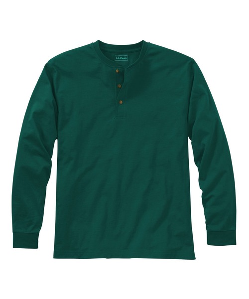 L.L.Bean（エルエルビーン）の「ケアフリー・アンシュリンカブル・ティ、長袖　ヘンリー ジャパン・フィット（Tシャツ/カットソー・メンズ・ホワイト/ネイビー/グレイッシュブルー/グレー/ブラック/スカイブルー/グリーン系/ヘザーチャコール/グリーン/レッド/グリーン系2/グリーン系3・SMALL/MEDIUM/LARGE/X-LARGE/XX-LARGE）」の5枚目の写真