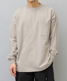 USAコットン 袖リブ ポケット付き スーパービッグシルエット ロングスリーブ Tシャツ