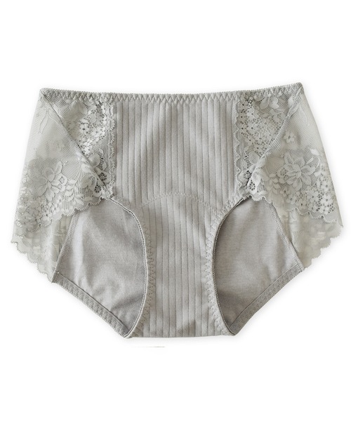 Lace Ladies(レースレディース)の「コットンリブ サイドレース サニタリーショーツ(ショーツ・レディース・ピンク/ブラック/グレー/グリーン/ベージュ・L/XL/M)」の2枚目の写真