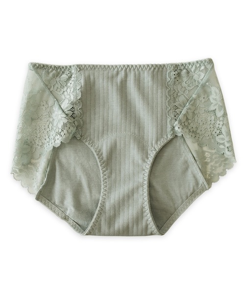 Lace Ladies(レースレディース)の「コットンリブ サイドレース サニタリーショーツ(ショーツ・レディース・ピンク/ブラック/グレー/グリーン/ベージュ・L/XL/M)」の4枚目の写真