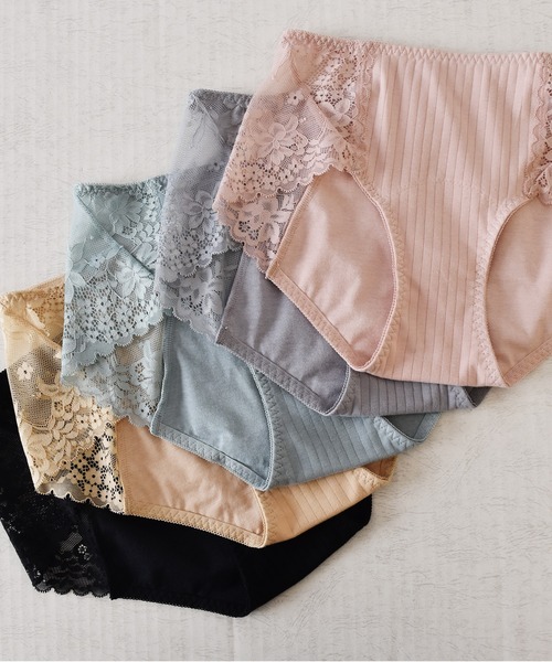 Lace Ladies(レースレディース)の「コットンリブ サイドレース サニタリーショーツ(ショーツ・レディース・ピンク/ブラック/グレー/グリーン/ベージュ・L/XL/M)」の21枚目の写真