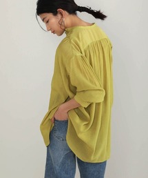 Bou Jeloud | シフォン楊柳バンドカラーブラウス(シャツ/ブラウス)