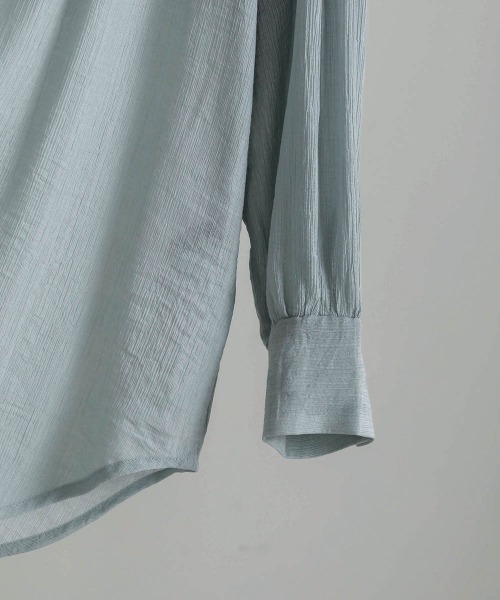 Bou Jeloud(ブージュルード)の「シフォン楊柳バンドカラーブラウス(シャツ/ブラウス・レディース・ホワイト/ミント/マスタード・FREE)」の19枚目の写真