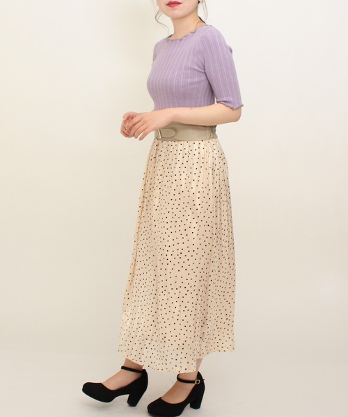 ASTORIA ODIER（アストリアオディール）の「メロウ配色リブプルオーバー（ニット/セーター・レディース・ホワイト/チャコールグレー/ブルー/グレイッシュベージュ/ラベンダー・MEDIUM/SMALL）」の22枚目の写真