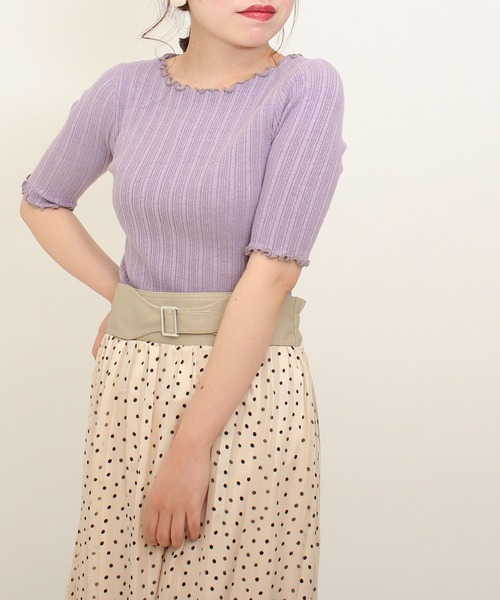 ASTORIA ODIER（アストリアオディール）の「メロウ配色リブプルオーバー（ニット/セーター・レディース・ホワイト/チャコールグレー/ブルー/グレイッシュベージュ/ラベンダー・MEDIUM/SMALL）」の19枚目の写真