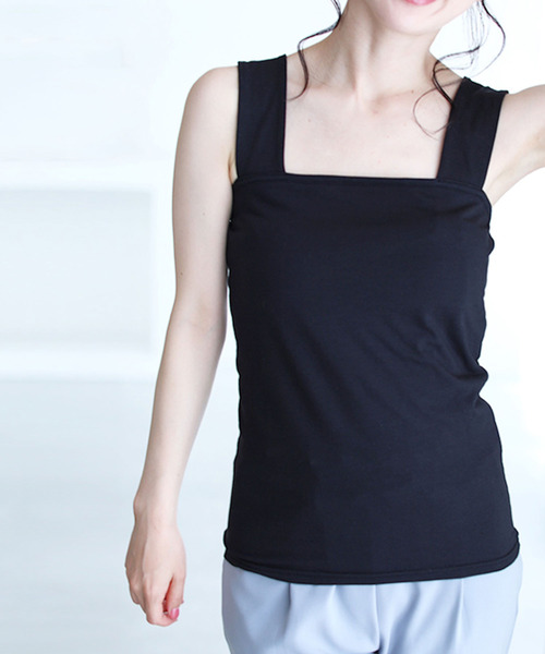 新素材コットンブレンド 綿混素材で汗吸収 今までなくてごめんなさい レース服用ブラ紐隠し綿混インナー タンクトップ Cawaii カワイイ のファッション通販 Zozotown