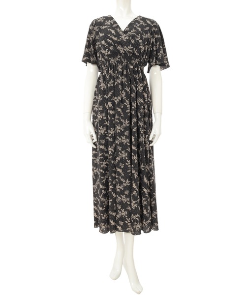 fifth(フィフス)の「バックシャンカシュクールシックフラワーワンピース(ワンピース・レディース・ブラック/ブルー・MEDIUM)」の4枚目の写真