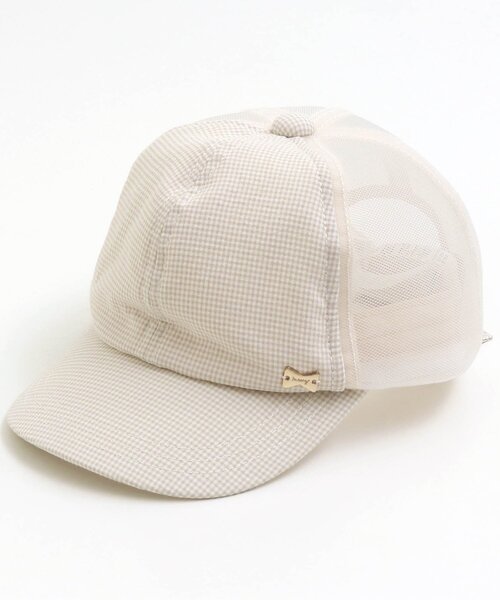apres les cours(アプレレクール)の「後ろリボンメッシュキャップ(キャップ・キッズ・ミント/チェック/ピンク・58/50/54)」の7枚目の写真
