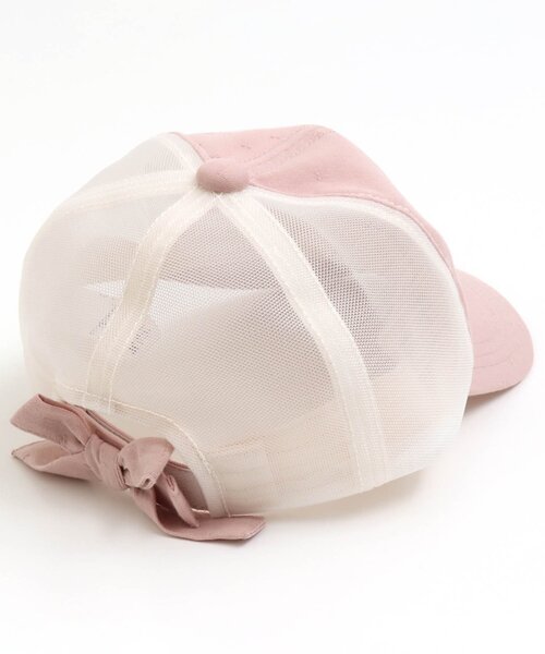 apres les cours(アプレレクール)の「後ろリボンメッシュキャップ(キャップ・キッズ・ミント/チェック/ピンク・58/50/54)」の12枚目の写真