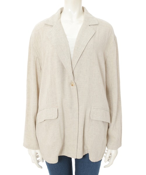 fifth(フィフス)の「リネン混ルーズジャケット(テーラードジャケット・レディース・アイボリー/ピンクベージュ・MEDIUM)」の11枚目の写真