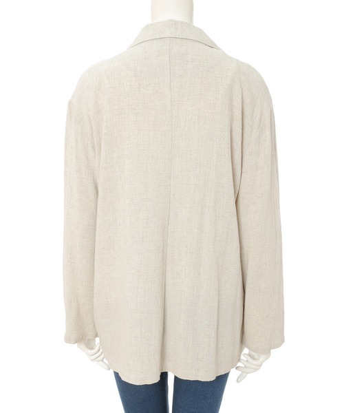 fifth(フィフス)の「リネン混ルーズジャケット(テーラードジャケット・レディース・アイボリー/ピンクベージュ・MEDIUM)」の3枚目の写真