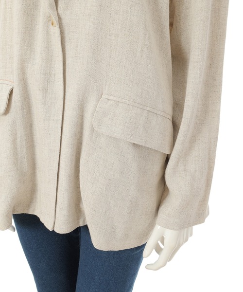 fifth(フィフス)の「リネン混ルーズジャケット(テーラードジャケット・レディース・アイボリー/ピンクベージュ・MEDIUM)」の4枚目の写真