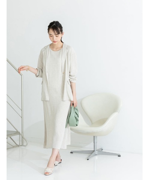 fifth(フィフス)の「リネン混ルーズジャケット(テーラードジャケット・レディース・アイボリー/ピンクベージュ・MEDIUM)」の13枚目の写真