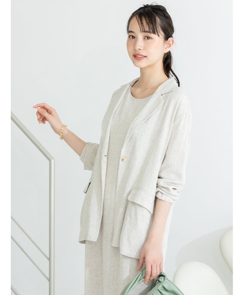 fifth(フィフス)の「リネン混ルーズジャケット(テーラードジャケット・レディース・アイボリー/ピンクベージュ・MEDIUM)」の17枚目の写真