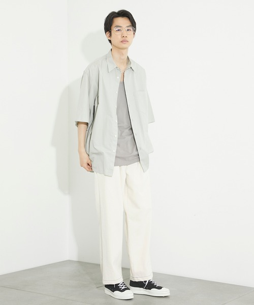 PUBLIC TOKYO（パブリックトウキョウ）の「フィンクスコットンハーフスリーブオーバーシャツ（シャツ/ブラウス・メンズ・ミント/ブルー・1/2）」の7枚目の写真