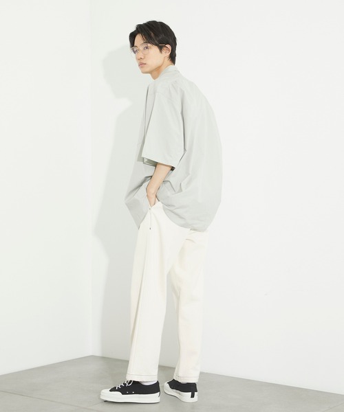 PUBLIC TOKYO（パブリックトウキョウ）の「フィンクスコットンハーフスリーブオーバーシャツ（シャツ/ブラウス・メンズ・ミント/ブルー・1/2）」の6枚目の写真