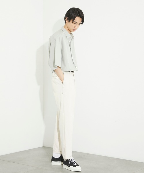 PUBLIC TOKYO（パブリックトウキョウ）の「フィンクスコットンハーフスリーブオーバーシャツ（シャツ/ブラウス・メンズ・ミント/ブルー・1/2）」の9枚目の写真