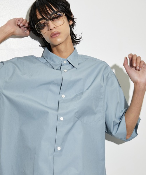 PUBLIC TOKYO（パブリックトウキョウ）の「フィンクスコットンハーフスリーブオーバーシャツ（シャツ/ブラウス・メンズ・ミント/ブルー・1/2）」の21枚目の写真