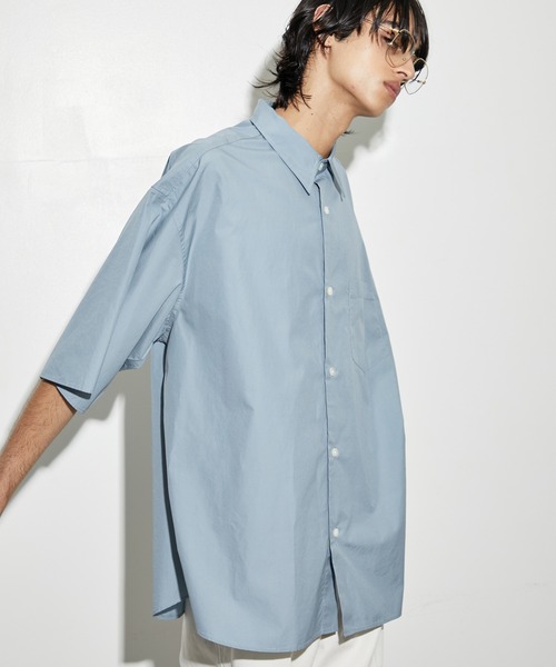PUBLIC TOKYO（パブリックトウキョウ）の「フィンクスコットンハーフスリーブオーバーシャツ（シャツ/ブラウス・メンズ・ミント/ブルー・1/2）」の18枚目の写真