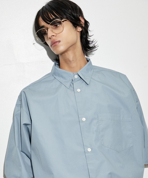 PUBLIC TOKYO（パブリックトウキョウ）の「フィンクスコットンハーフスリーブオーバーシャツ（シャツ/ブラウス・メンズ・ミント/ブルー・1/2）」の22枚目の写真