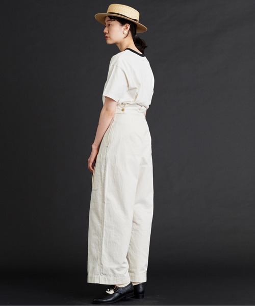 Malle（マル）の「malle 40/2天竺Tree刺繍Ｔシャツ（Tシャツ/カットソー・レディース・ネイビー/キナリ・FREE）」の6枚目の写真