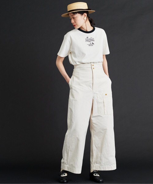 Malle（マル）の「malle 40/2天竺Tree刺繍Ｔシャツ（Tシャツ/カットソー・レディース・ネイビー/キナリ・FREE）」の10枚目の写真