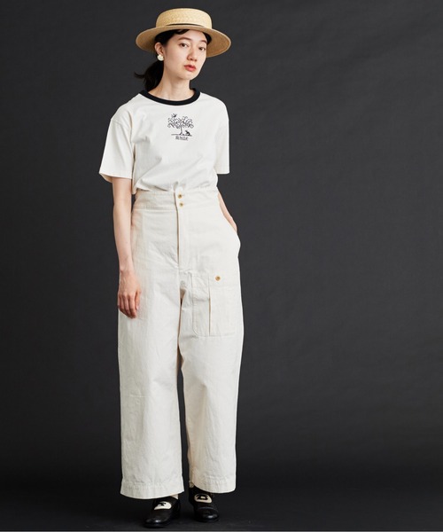 Malle（マル）の「malle 40/2天竺Tree刺繍Ｔシャツ（Tシャツ/カットソー・レディース・ネイビー/キナリ・FREE）」の11枚目の写真