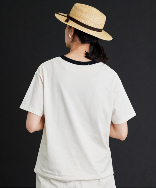 Malle（マル）の「malle 40/2天竺Tree刺繍Ｔシャツ（Tシャツ/カットソー・レディース・ネイビー/キナリ・FREE）」の13枚目の写真