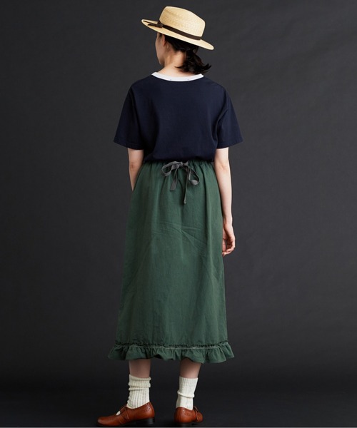 Malle（マル）の「malle 40/2天竺Tree刺繍Ｔシャツ（Tシャツ/カットソー・レディース・ネイビー/キナリ・FREE）」の18枚目の写真