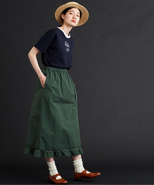 Malle（マル）の「malle 40/2天竺Tree刺繍Ｔシャツ（Tシャツ/カットソー・レディース・ネイビー/キナリ・FREE）」の19枚目の写真