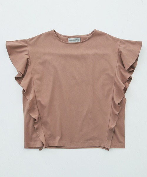 n'OrLABEL（ノアールレーベル）の「『コットンフリルTシャツ』（Tシャツ/カットソー・レディース・グリーン/ブラック/オフホワイト/ピンク/ダークパープル/ライトブルー・2/1）」の10枚目の写真