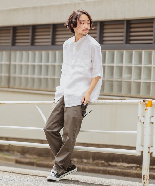 CIAOPANIC TYPY（チャオパニックティピー）の「パナマ織りバンドカラーシャツ（シャツ/ブラウス・メンズ・グレー/ベージュ/ネイビー/オフホワイト・SMALL/MEDIUM/LARGE/X-LARGE）」の6枚目の写真