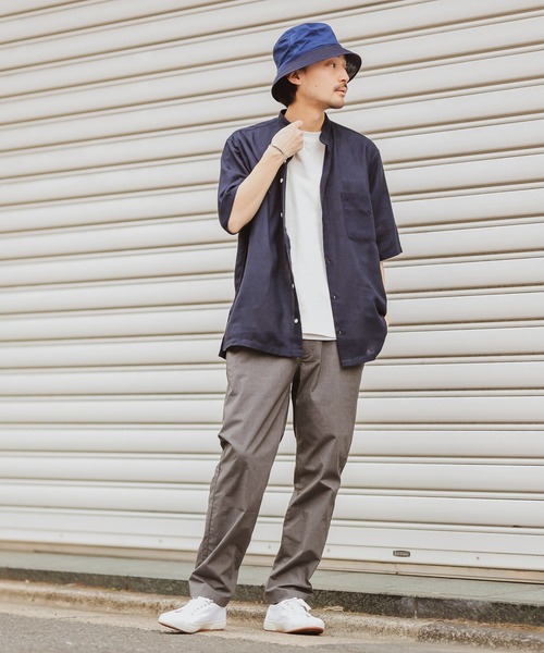 CIAOPANIC TYPY（チャオパニックティピー）の「パナマ織りバンドカラーシャツ（シャツ/ブラウス・メンズ・グレー/ベージュ/ネイビー/オフホワイト・SMALL/MEDIUM/LARGE/X-LARGE）」の8枚目の写真