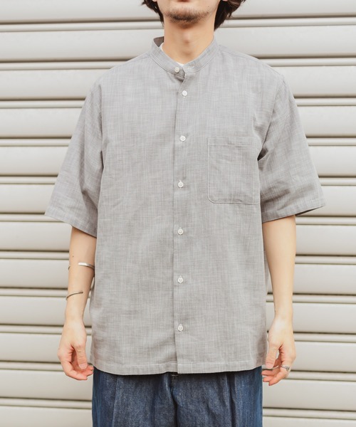 CIAOPANIC TYPY（チャオパニックティピー）の「パナマ織りバンドカラーシャツ（シャツ/ブラウス・メンズ・グレー/ベージュ/ネイビー/オフホワイト・SMALL/MEDIUM/LARGE/X-LARGE）」の13枚目の写真