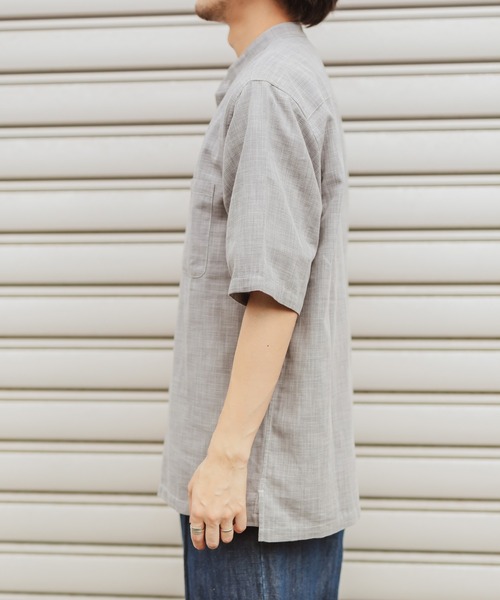 CIAOPANIC TYPY（チャオパニックティピー）の「パナマ織りバンドカラーシャツ（シャツ/ブラウス・メンズ・グレー/ベージュ/ネイビー/オフホワイト・SMALL/MEDIUM/LARGE/X-LARGE）」の14枚目の写真
