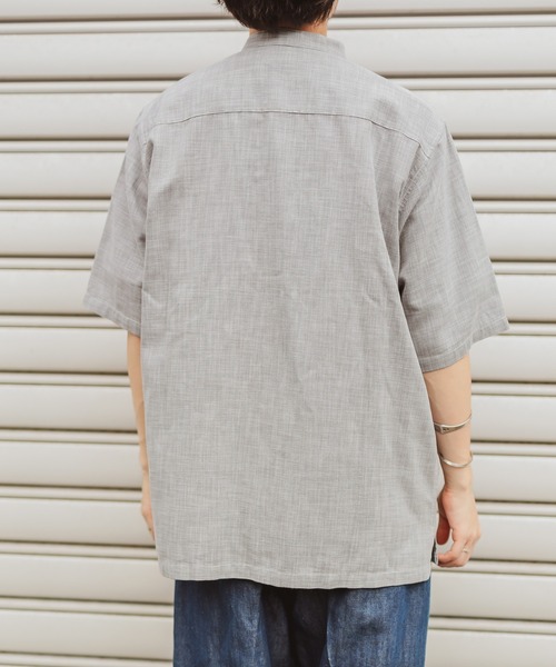 CIAOPANIC TYPY（チャオパニックティピー）の「パナマ織りバンドカラーシャツ（シャツ/ブラウス・メンズ・グレー/ベージュ/ネイビー/オフホワイト・SMALL/MEDIUM/LARGE/X-LARGE）」の15枚目の写真