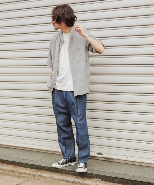 CIAOPANIC TYPY（チャオパニックティピー）の「パナマ織りバンドカラーシャツ（シャツ/ブラウス・メンズ・グレー/ベージュ/ネイビー/オフホワイト・SMALL/MEDIUM/LARGE/X-LARGE）」の11枚目の写真