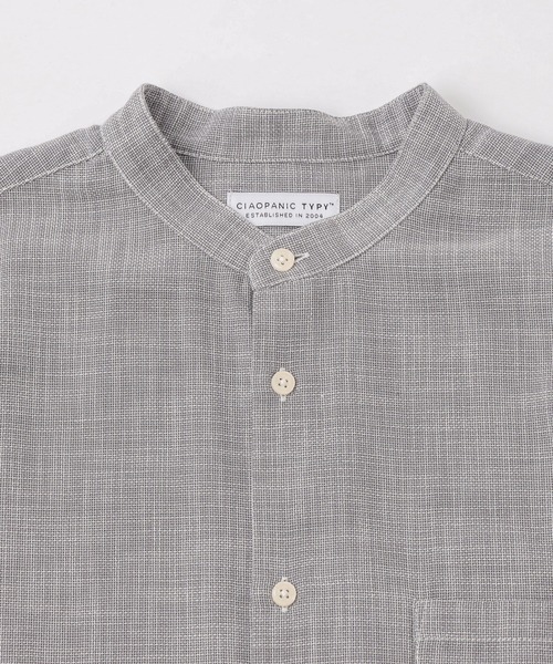CIAOPANIC TYPY（チャオパニックティピー）の「パナマ織りバンドカラーシャツ（シャツ/ブラウス・メンズ・グレー/ベージュ/ネイビー/オフホワイト・SMALL/MEDIUM/LARGE/X-LARGE）」の16枚目の写真