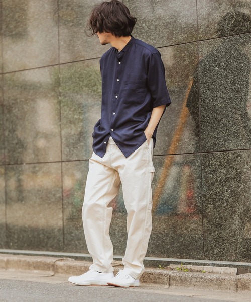 CIAOPANIC TYPY（チャオパニックティピー）の「パナマ織りバンドカラーシャツ（シャツ/ブラウス・メンズ・グレー/ベージュ/ネイビー/オフホワイト・SMALL/MEDIUM/LARGE/X-LARGE）」の7枚目の写真