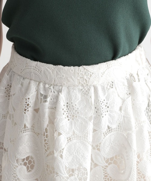 Andemiu(アンデミュウ)の「スカラレースフレアスカート948823(スカート・レディース・ホワイト/ブラック・FREE)」の15枚目の写真