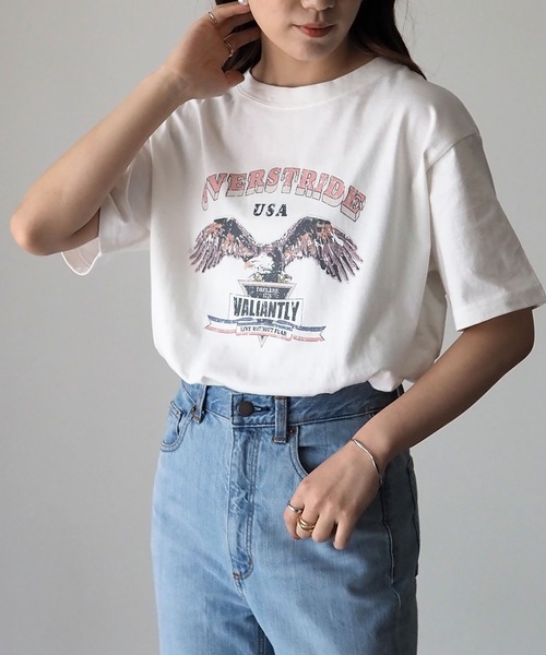 Riberry(リベリー)の「イーグルプリントコットンT(Tシャツ/カットソー・レディース・スミクロ/オフホワイト・FREE)」の9枚目の写真